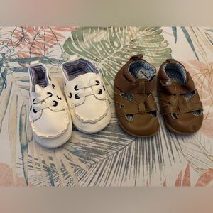 Baby boys  White loafers and Brown Baby sandals